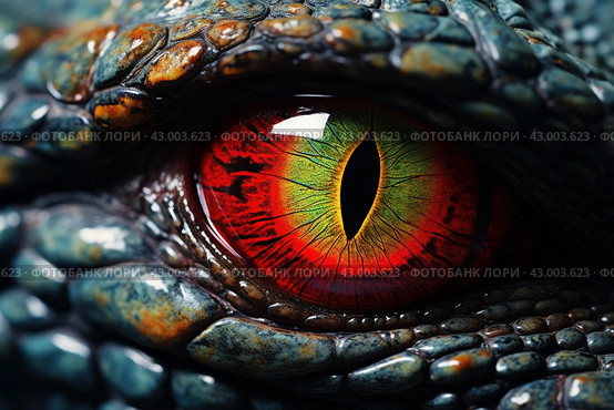 Alien Reptilian eye macro. Generate Ai. Стоковое AI-изображение, AI-художник Иван Рябоконь / Фотобанк Лори