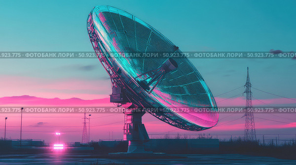 alignment elevating satellite dish ai generated. Стоковое AI-изображение, AI-художник Vectorwin / Фотобанк Лори