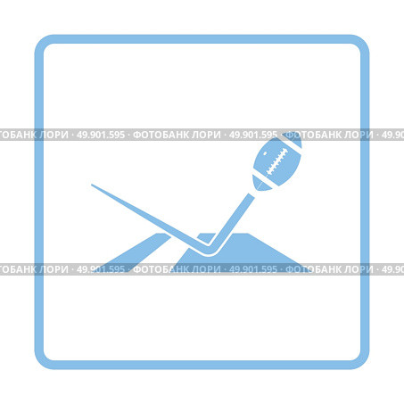 American football touchdown icon. Blue frame design. Vector illustration. Стоковая иллюстрация, агентство Ingram Publishing / Фотобанк Лори