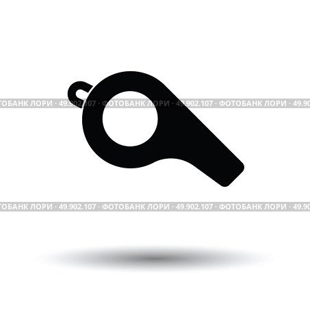 American football whistle icon. White background with shadow design. Vector illustration. Стоковая иллюстрация, агентство Ingram Publishing / Фотобанк Лори
