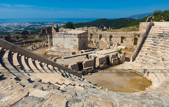 Amphitheater in the ancient Lycian city of Rhodiapolis. Стоковое фото, фотограф Яков Филимонов / Фотобанк Лори