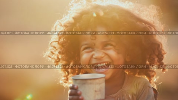 An African child suffers from thirst on the cracked earth in the desert. Water problems, global warming, drought, water shortage in the world, health problems, poverty and misery in countries. Climate change: from friendship to a green grove. Стоковое AI-видео, аниматор ALLA YURTAYEVA / Фотобанк Лори