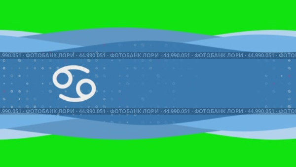 Анимация движения волн синего баннера с белым символом зодиака рак слева. На заднем плане изображены маленькие белые фигуры. Плавная закольцованная анимация в формате 4k на фоне в цветовой гамме. Стоковое видео, видеограф Карпенко Алексей / Фотобанк Лори