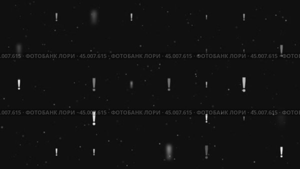 Анимация шаблона, состоящая из равномерно расположенных восклицательных знаков разного размера и непрозрачности. Анимация прозрачности и размера. Бесшовная закольцованная анимация в формате 4k на черном фоне со звездами. Стоковое видео, видеограф Карпенко Алексей / Фотобанк Лори