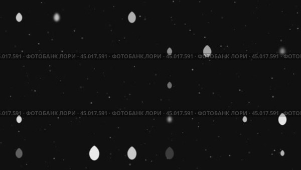Анимация шаблона, состоящая из равномерно расположенных овальных символов разного размера и непрозрачности. Анимация прозрачности и размера. Бесшовная закольцованная анимация в формате 4k на черном фоне со звездами. Стоковое видео, видеограф Карпенко Алексей / Фотобанк Лори