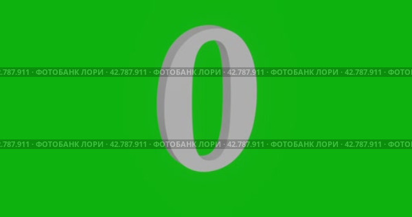 Анимация вращения белого нулевого символа с тенью. Простое и сложное вращение. Бесшовная зацикленная анимация в формате 4k на зеленом фоне в цветовой гамме. Стоковая анимация, аниматор Карпенко Алексей / Фотобанк Лори