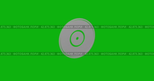 Анимация вращения белого символа граммофонной пластинки с тенью. Простое и сложное вращение. Плавная закольцованная анимация в формате 4k на зеленом фоне в цветовой гамме. Стоковая анимация, аниматор Карпенко Алексей / Фотобанк Лори