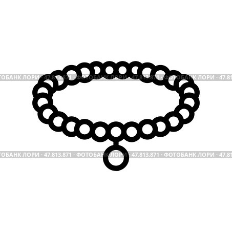anklet jewelry fashion line icon vector illustration. Стоковая иллюстрация, иллюстратор Vectorwin / Фотобанк Лори