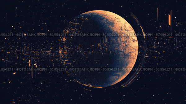 anomaly glitching planet ai generated. Стоковое AI-изображение, AI-художник Vectorwin / Фотобанк Лори