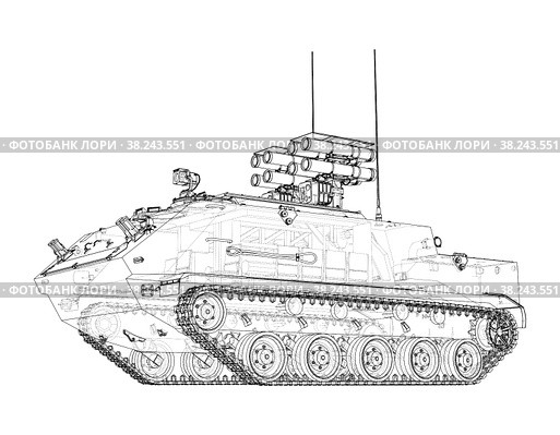 Anti-tank armored car. Vector. Стоковая иллюстрация, иллюстратор Кирилл Черезов / Фотобанк Лори