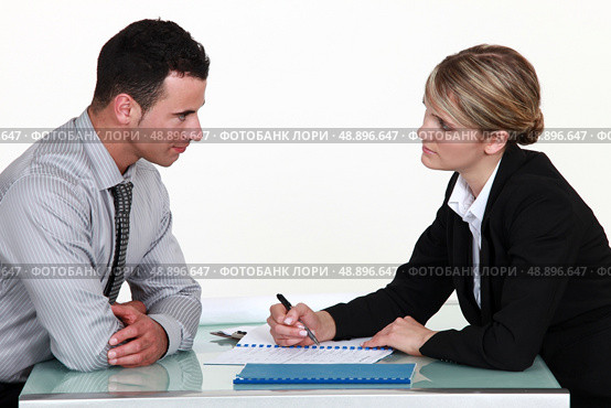 Applicant and recruiter. Стоковое фото, агентство Ingram Publishing / Фотобанк Лори