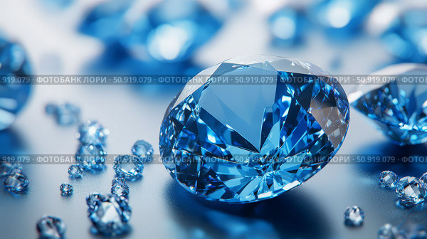 aquamarine blue gems ai generated. Стоковое AI-изображение, AI-художник Vectorwin / Фотобанк Лори