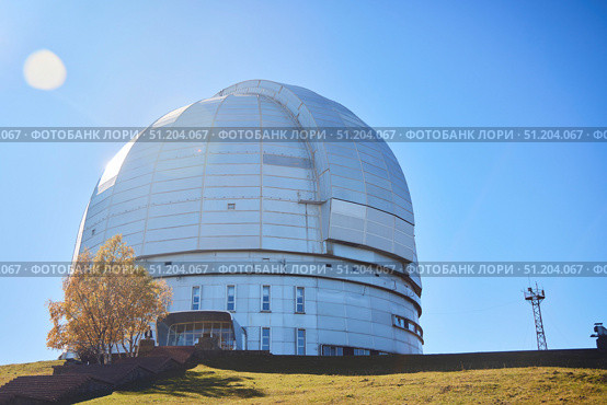 Arkhyz, Russia. - October 6, 2024: Special Astrophysical Observatory in Arkhyz. Scientific Center of Astronomy. The telescope. Редакционное фото, фотограф Наталия Кирсанова / Фотобанк Лори