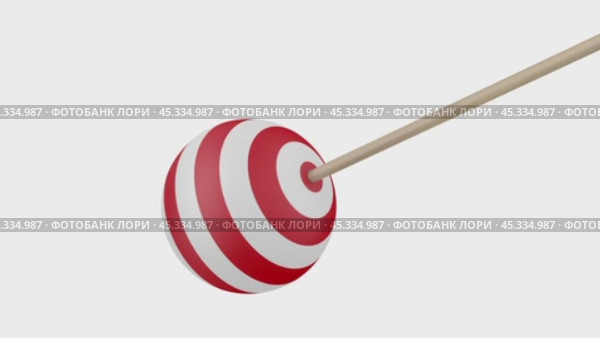 Arrow and target on white background. Isolated 3D illustration. Стоковая анимация, аниматор Ильин Сергей / Фотобанк Лори