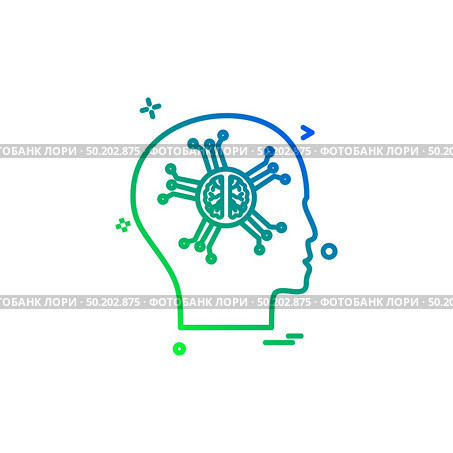 Artificial brain intelligence robo icon vector design. Стоковая иллюстрация, агентство Ingram Publishing / Фотобанк Лори