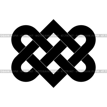 Asian knot or eternal knot. Стоковая иллюстрация, иллюстратор Мария Паина / Фотобанк Лори