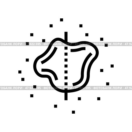 asymmetrical mole melanoma line icon vector illustration. Стоковая иллюстрация, иллюстратор Vectorwin / Фотобанк Лори