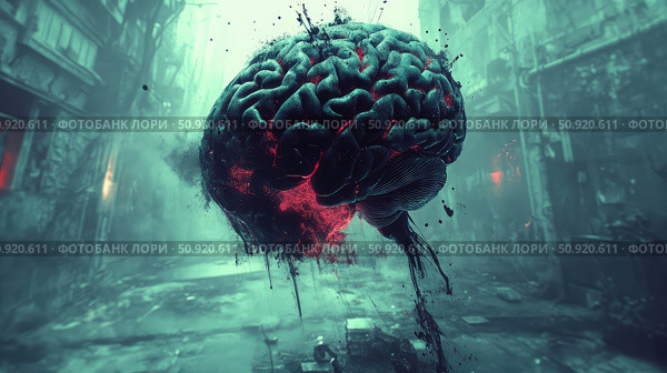 atrophy collapsing brain ai generated. Стоковое AI-изображение, AI-художник Vectorwin / Фотобанк Лори