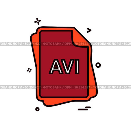 AVI file type icon design vector. Стоковая иллюстрация, агентство Ingram Publishing / Фотобанк Лори