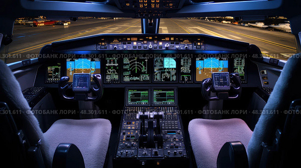 avionics aircraft technology. Стоковое AI-изображение, AI-художник Vectorwin / Фотобанк Лори