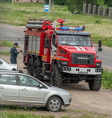 Автомобиль Пожарный Урал-4320, Урал NEXT Российский крупнотоннажный грузовой автомобиль повышенной проходимости г. Железногорск Красноярский Край. Редакционное фото, фотограф Анатолий Володин / Фотобанк Лори