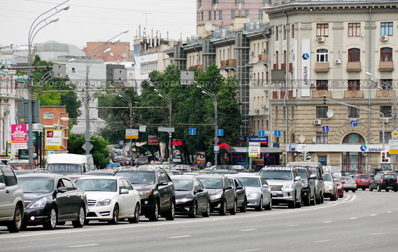 Автомобильная пробка на Садовом кольце (2012 год). Редакционное фото, фотограф Андрей Ерофеев / Фотобанк Лори