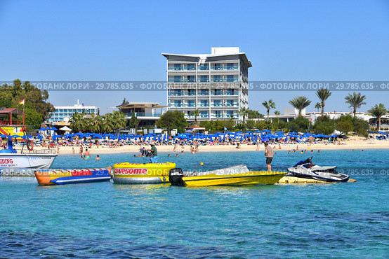 Ayia Napa, Cyprus - November 1. 2018. General view beautiful Makronissos Beach Resort. Редакционное фото, фотограф Володина Ольга / Фотобанк Лори