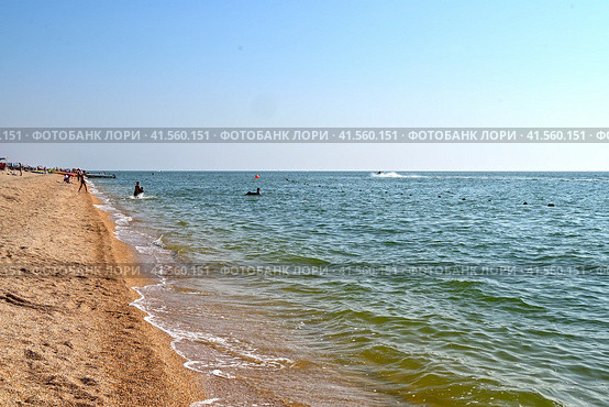 Азовское море. Пляж. Долгий мыс. Краснодарский край (2023 год). Стоковое фото, фотограф Александр Тараканов / Фотобанк Лори