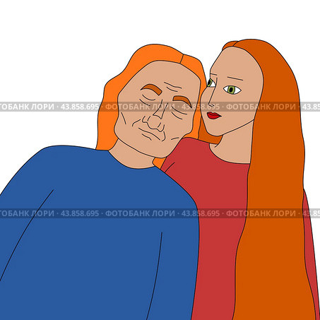 БАБУШКА И ВНУЧКА. Стоковая иллюстрация, иллюстратор Наталья Лельхова / Фотобанк Лори