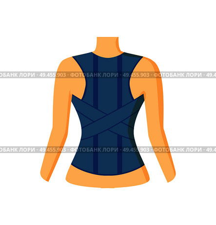 Back retainer sketch colorful vector illustration human s icon isolated on white backdrop, supportial orthopedic fixator using for spine treatment. Back Retainer Sketch Colorful Vector Illustration. Стоковая иллюстрация, агентство Ingram Publishing / Фотобанк Лори