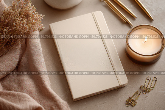 Back to life, goal list concept. Woman's hand writing in empty notebook on wooden table. Resolutions, plan, goals, checklist, idea concept. Top view, flat lay, copy space. 2026. Christmas, New Year. Стоковое AI-изображение, AI-художник Марина Демидюк / Фотобанк Лори