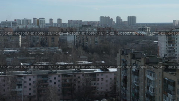 Балашиха панорама города с видом на многоэтажные дома (2022 год). Стоковое видео, видеограф Дмитрий Неумоин / Фотобанк Лори