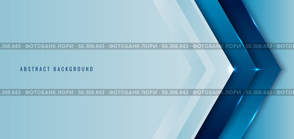 Banner web template blue angle arrow overlapping layer with lighting background space for your text. Vector illustration. Стоковая иллюстрация, агентство Ingram Publishing / Фотобанк Лори
