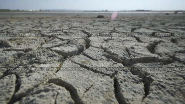 Barren, cracking earth revealing severe drought conditions in crimean landscape, signaling devastating climate change effects. Стоковое видео, видеограф Mikhail Davidovich / Фотобанк Лори