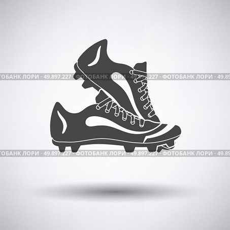 Baseball boot icon on gray background, round shadow. Vector illustration. Стоковая иллюстрация, агентство Ingram Publishing / Фотобанк Лори