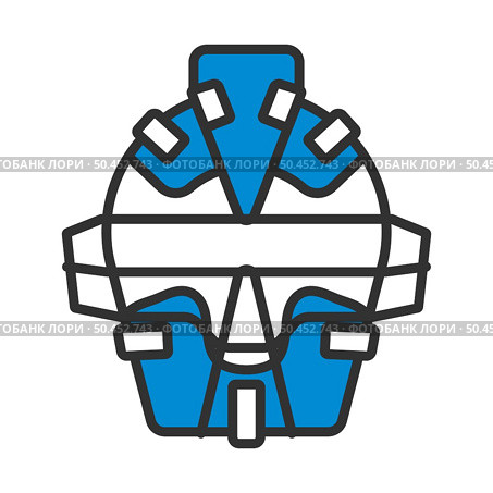 Baseball Face Protector Icon. Editable Bold Outline With Color Fill Design. Vector Illustration. Стоковая иллюстрация, агентство Ingram Publishing / Фотобанк Лори