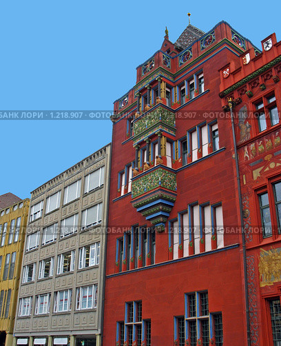 Базель. Швейцария. Фрагмент здания Ратуши. (2008 год). Стоковое фото, фотограф Светлана Кудрина / Фотобанк Лори