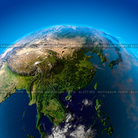 Beautiful Earth - East Asia from space. Стоковое фото, фотограф Антон Балаж / Фотобанк Лори