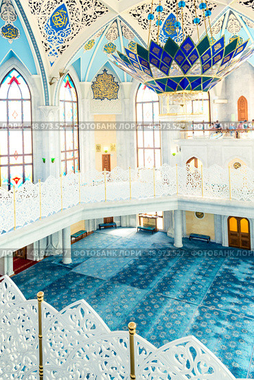 Beautiful picturesque interior decoration of the Kul Sharif Mosque in the territory of the Kazan Kremlin. Russia (2022 год). Стоковое фото, фотограф Константин Лабунский / Фотобанк Лори