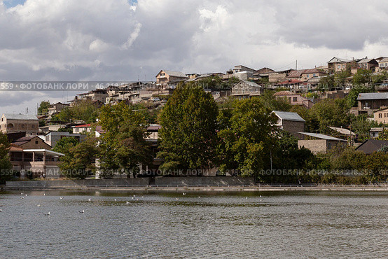 Beautiful view of Yerevan lake Vardavar and Sari-tah area, Armenia. Стоковое фото, фотограф Evgenia Shevardina / Фотобанк Лори