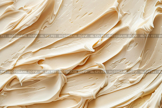 Beige cream texture background. Body lotion swipe swatch. Skincare mask. Cosmetic face serum smudge. Moisturizer smooth smear. Trendy bio selfcare beauty product. Peptides, ceramides, retinol. CC, BB. Стоковое AI-изображение, AI-художник Евгений Демидюк / Фотобанк Лори