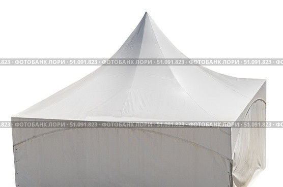 Белая тентовая палатка на белом фоне. White tent on a white background. Стоковое фото, фотограф Татьяна Д / Фотобанк Лори