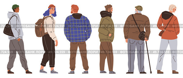 Big queue. Many multitude people. Vector illustration. The queue group at back eagerly anticipated reaching front The crowd queuing at concert venue buzzed with excitement The queue snaked around. Big queue. The crowd queuing outside store was testament to popularity event Despite long line, queue group remained. Стоковая иллюстрация, агентство Ingram Publishing / Фотобанк Лори
