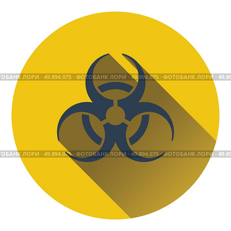 Biohazard icon. Flat color design. Vector illustration. Стоковая иллюстрация, агентство Ingram Publishing / Фотобанк Лори