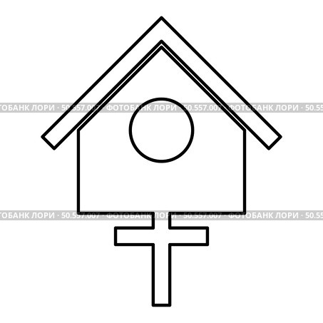 Bird box starling house birdhouse nesting contour outline line icon black color vector illustration image thin flat style simple. Bird box starling house birdhouse nesting contour outline line icon black color vector illustration image thin flat style. Стоковая иллюстрация, агентство Ingram Publishing / Фотобанк Лори