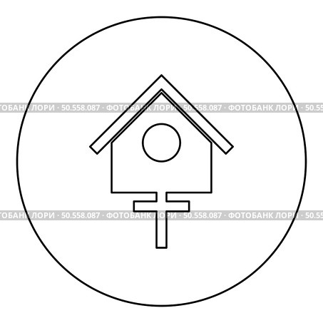 Bird box starling house birdhouse nesting icon in circle round black color vector illustration image outline contour line thin style simple. Bird box starling house birdhouse nesting icon in circle round black color vector illustration image outline contour line thin style. Стоковая иллюстрация, агентство Ingram Publishing / Фотобанк Лори
