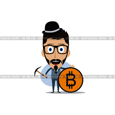 bitcoin crypto currency theme cartoon gentleman male man miner boy vector. bitcoin crypto currency theme cartoon gentleman male man miner boy. Стоковая иллюстрация, агентство Ingram Publishing / Фотобанк Лори