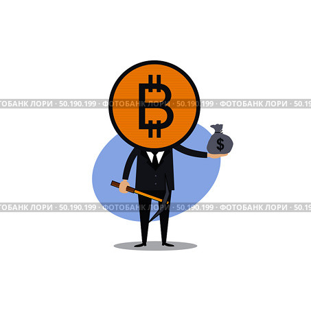bitcoin crypto currency theme cartoon gentleman male man miner boy vector. bitcoin crypto currency theme cartoon gentleman male man miner boy. Стоковая иллюстрация, агентство Ingram Publishing / Фотобанк Лори