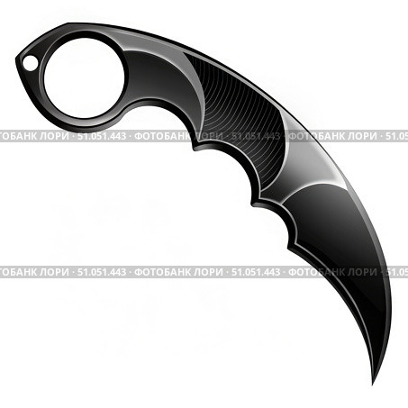Black Synthetic Gambit Knife Silhouette Against White Background. Generative AI. Стоковое AI-изображение, AI-художник Roman Zavorotny / Фотобанк Лори