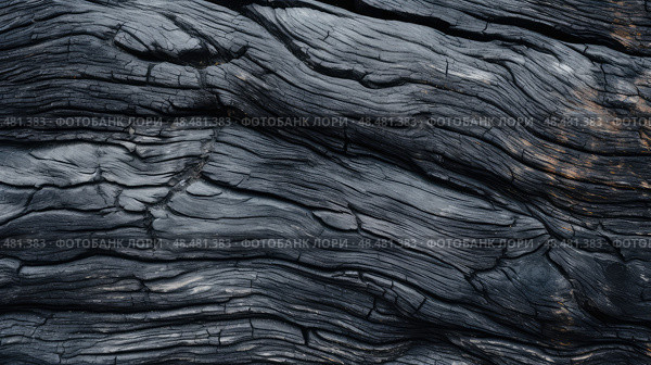blackened charred wood ai generated. Стоковое AI-изображение, AI-художник Vectorwin / Фотобанк Лори